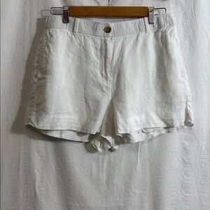 J. Crew White Linen Blend Shorts lined